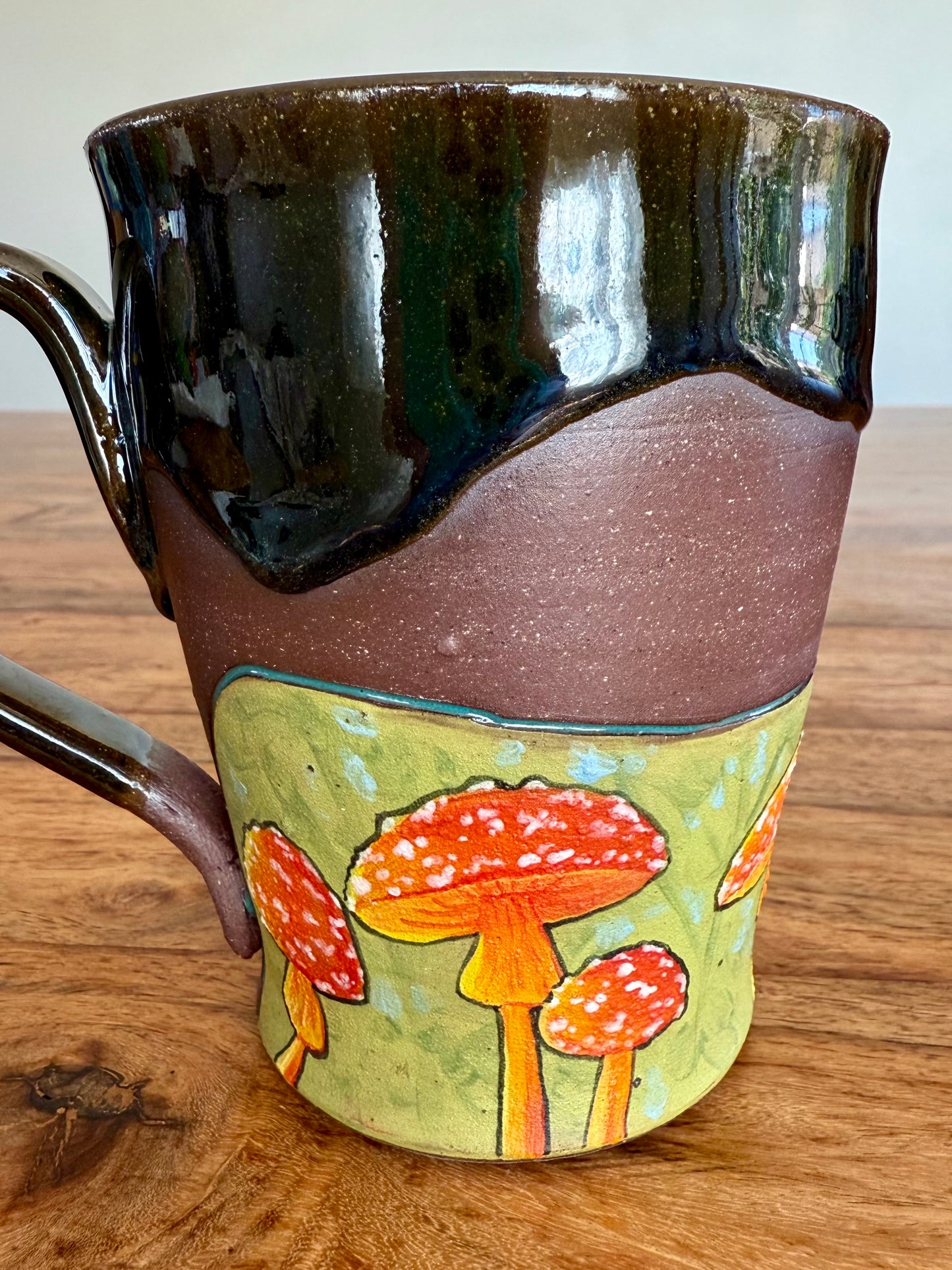 Smiling Fox and Mushrooms Mug