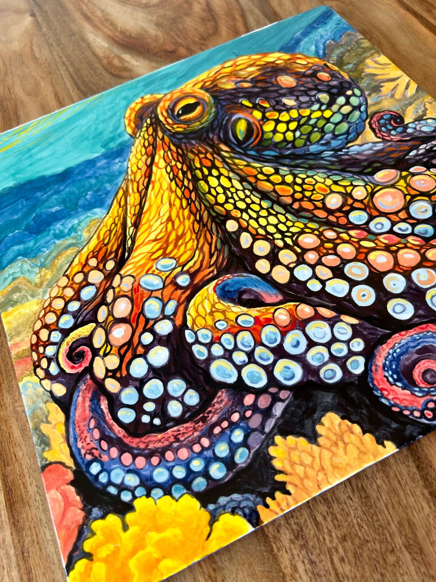 Octopus Garden Handpainted Tile