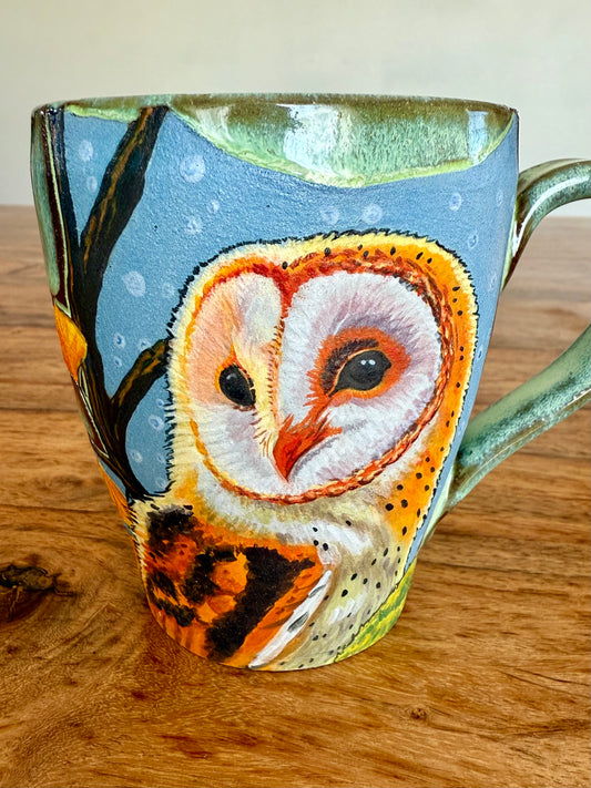 Barn Owl and Ginkgo Mug