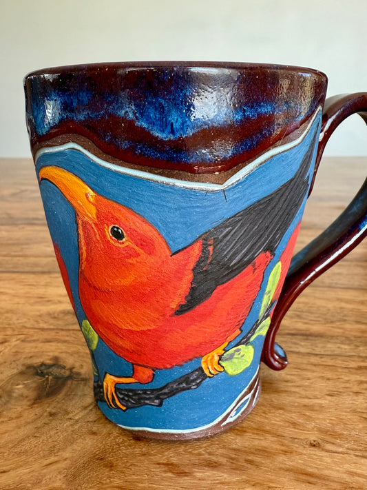 I’iwi, Ohi’a blossoms and Yellow Hibiscus Mug
