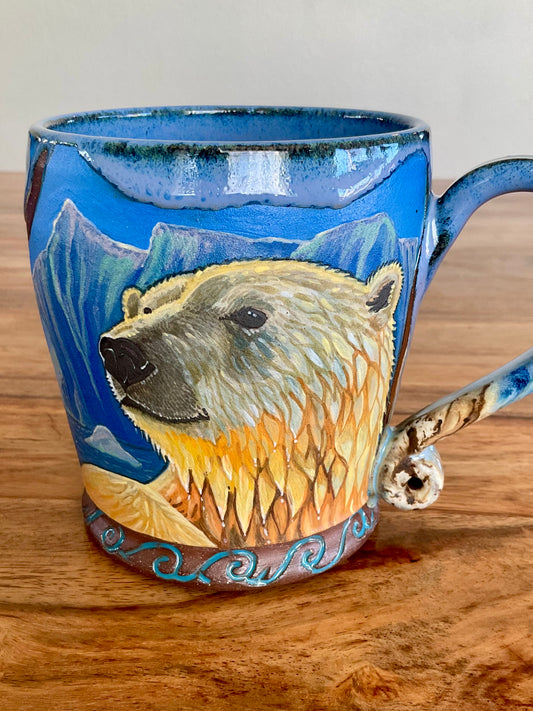 Polar bear and icebergs mug